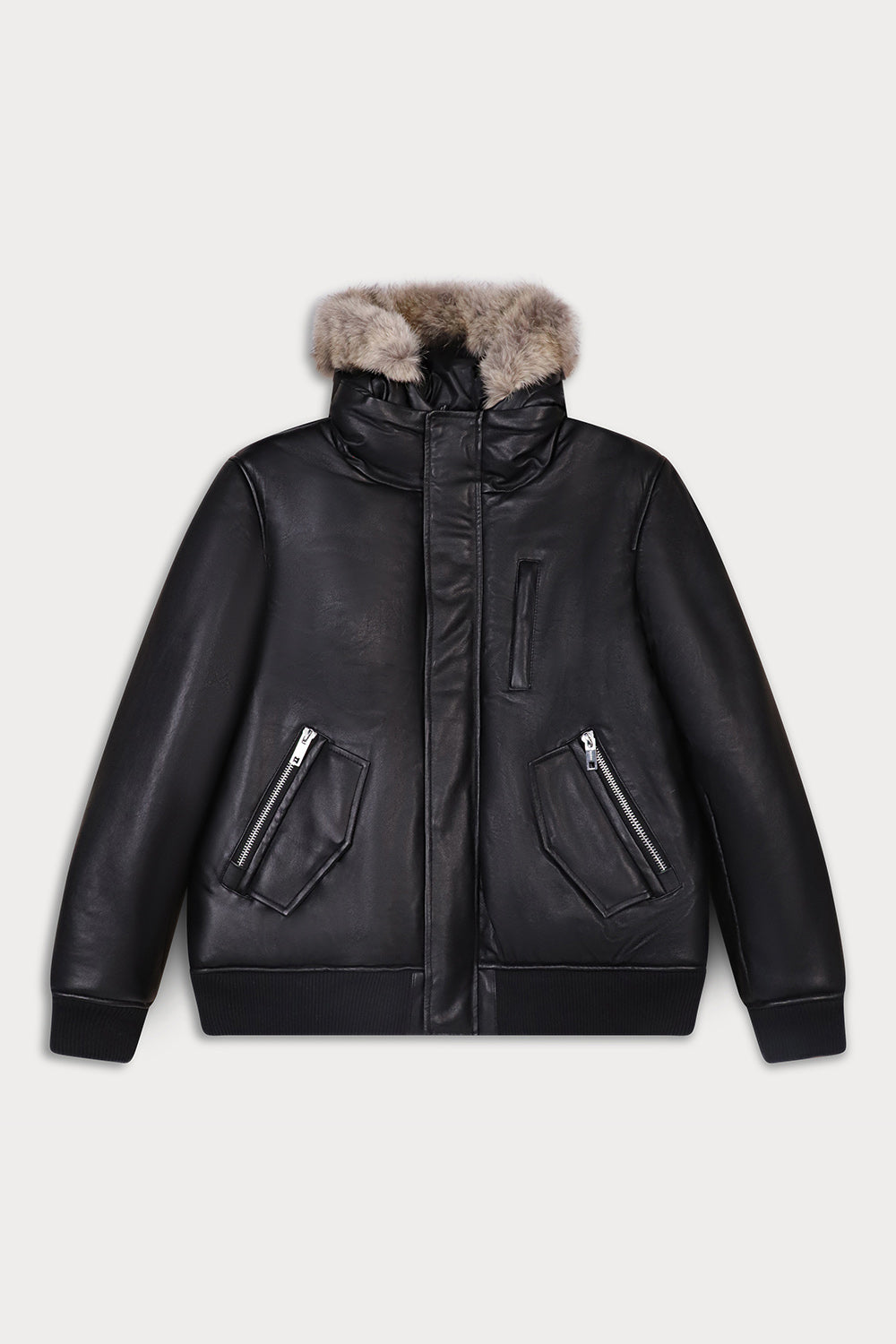 A winter bomber leather jacket from Sly& Co, style BlackCross