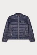 Leman in navy is a quilted jacket in a semi-fitted cut from Sly&Co.