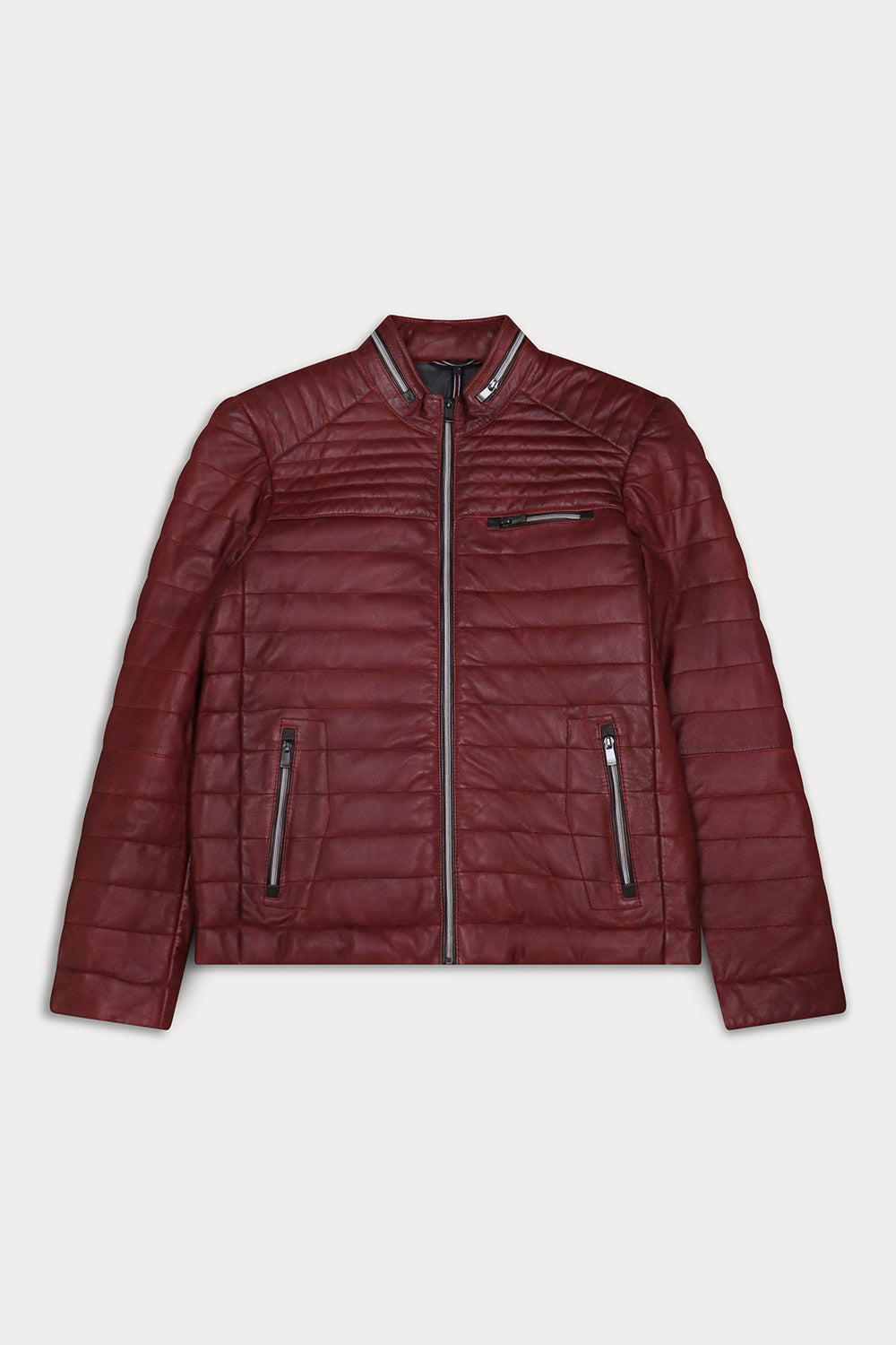Leman in red is a quilted jacket in a semi-fitted cut from Sly&Co.