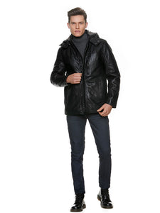 Men's Leather Jacket with Hood | HARRY | Sly & Co
