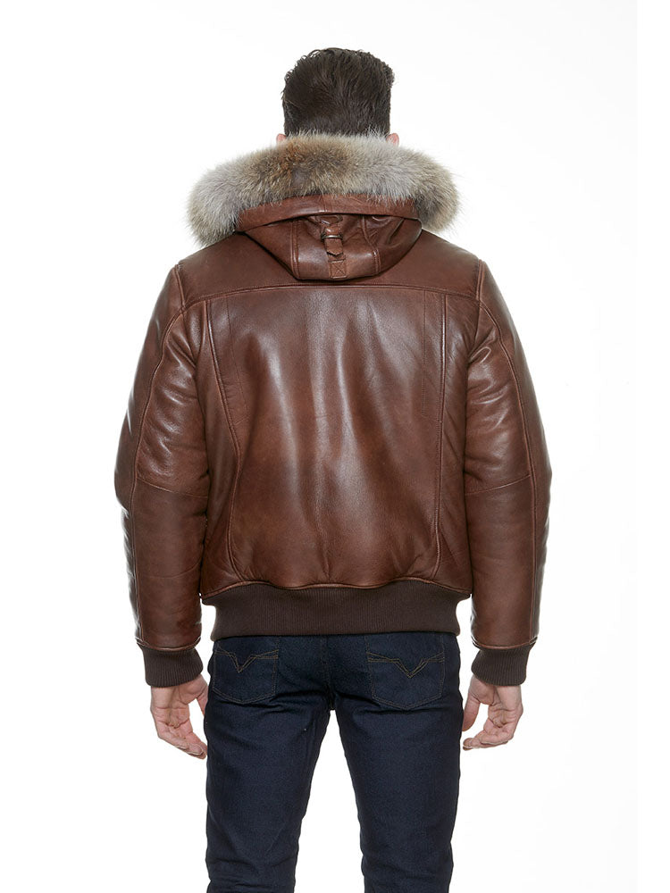 Men's Leather Bomber Jacket BLACKCROSS | Sly & Co
