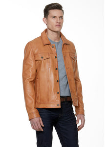 Camel Leather Jacket DAKAR | Sly & Co